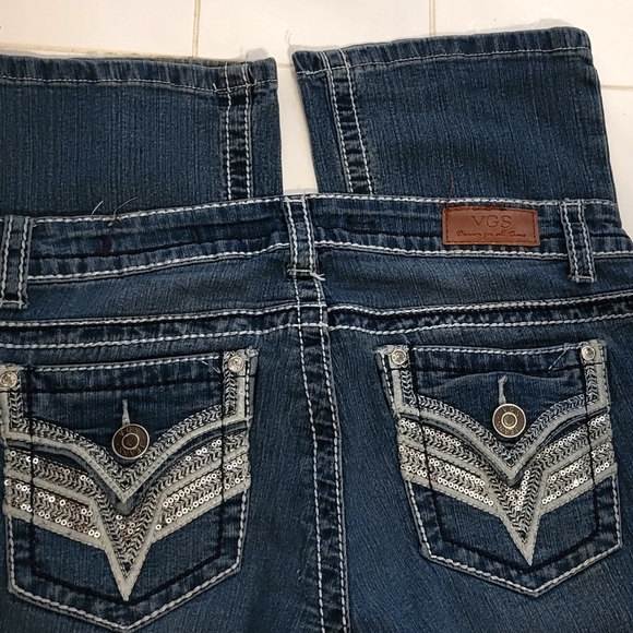 VGS DENIM for all time midrise bootcut 👖 jeans sequins on back pockets - Picture 1 of 5